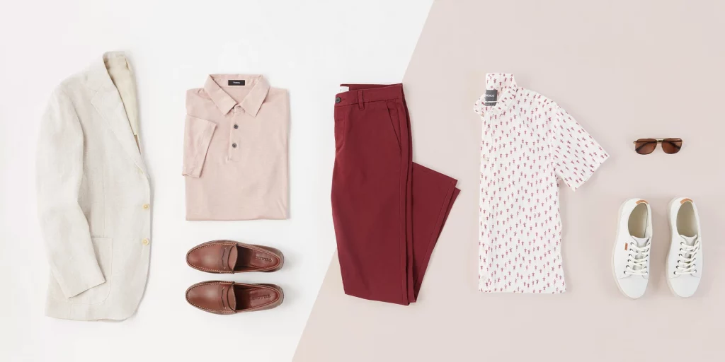Men's spring outfits Colorful chinos